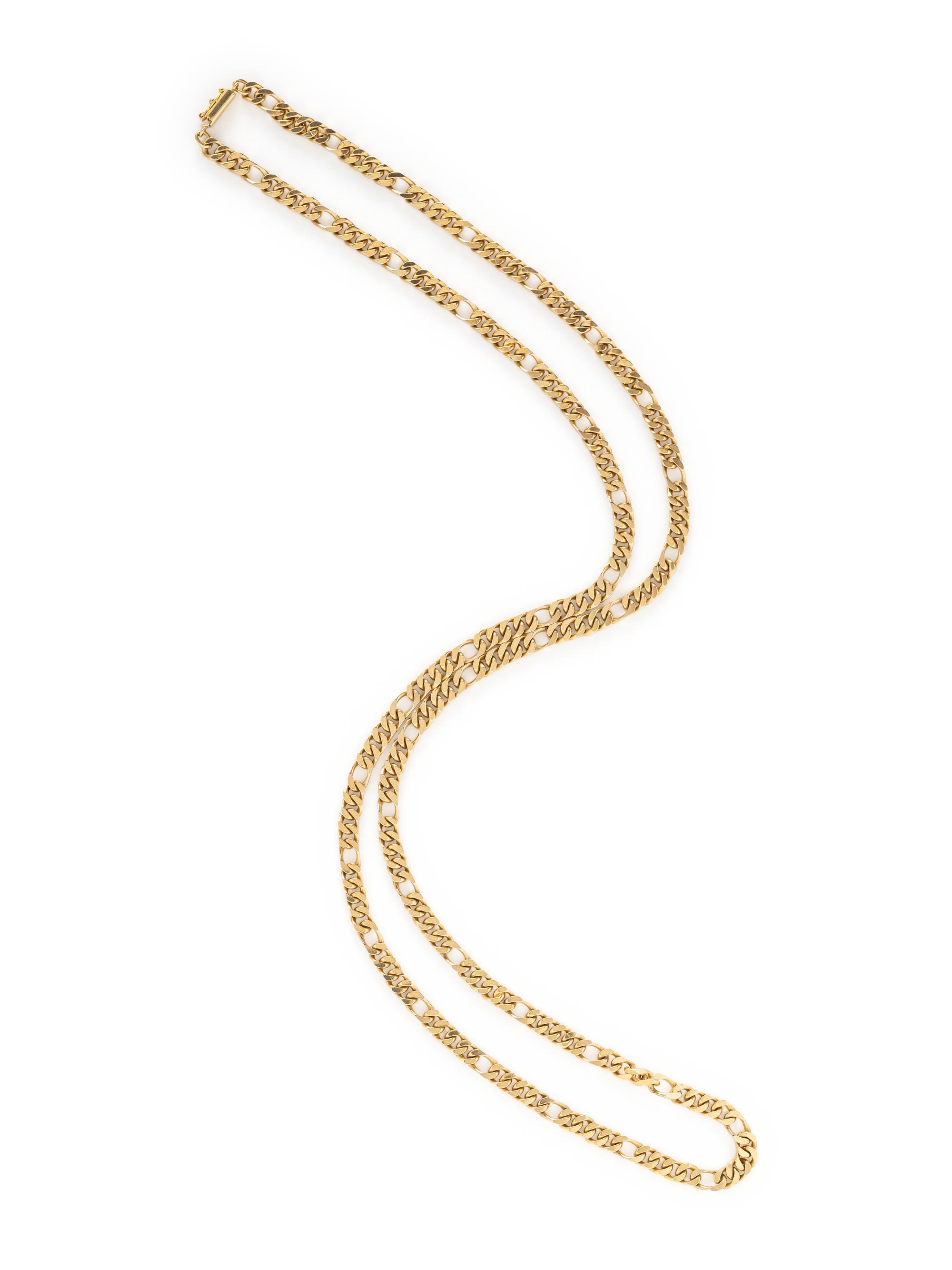 YELLOW GOLD CURB LINK CHAIN