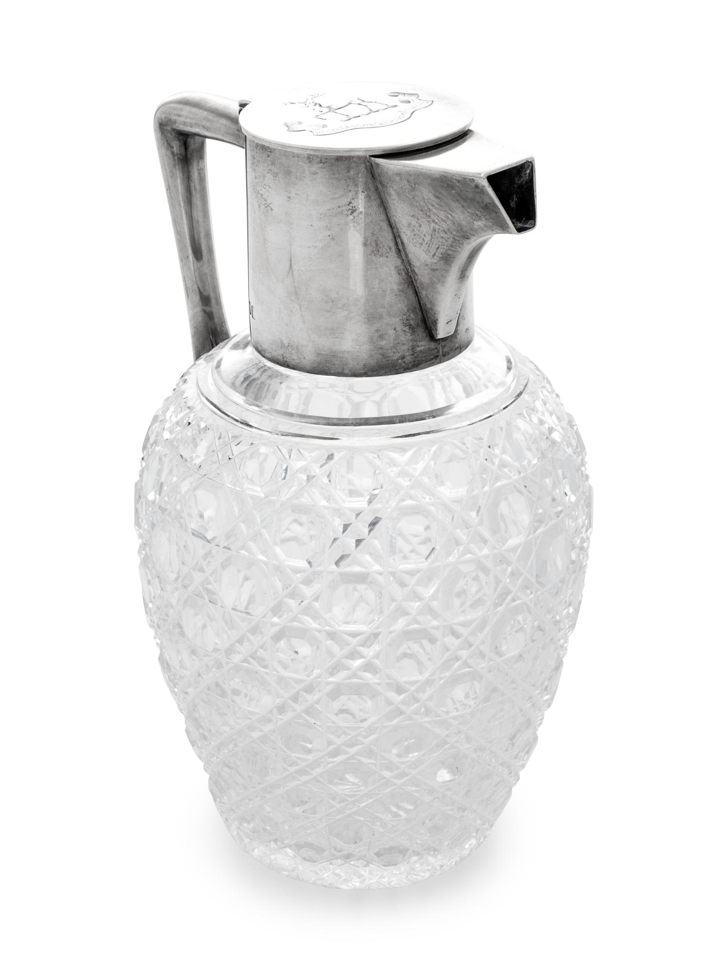An Edwardian Silver-Mounted Cut-Glass Claret Jug