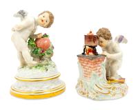A Group of Meissen Porcelain Cupid Figures