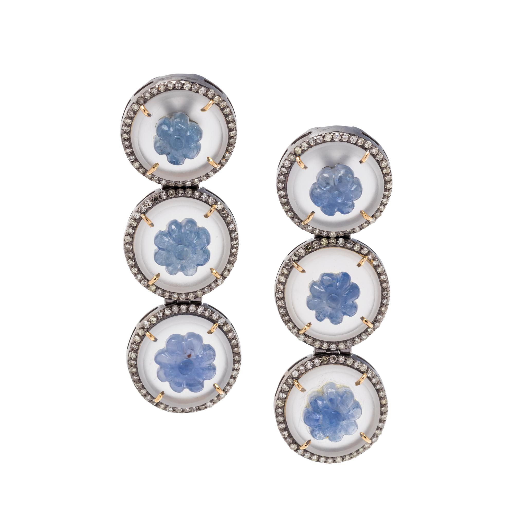 SAPPHIRE AND DIAMOND EARRINGS
