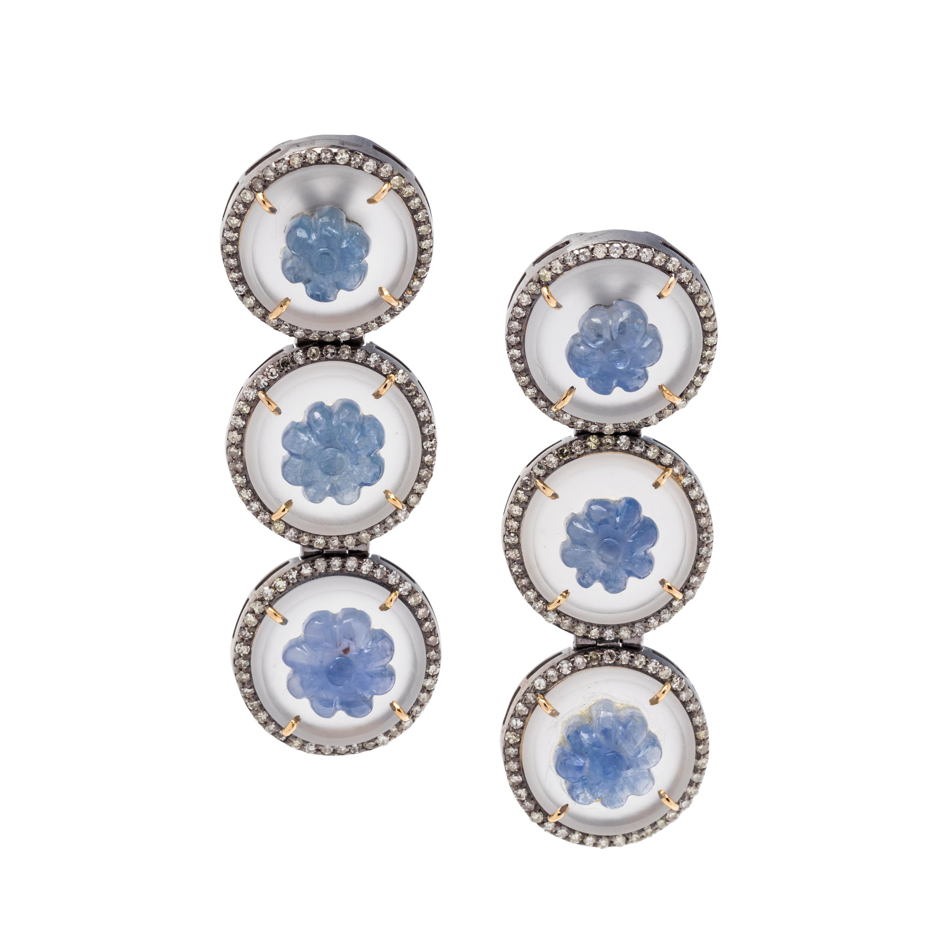 SAPPHIRE AND DIAMOND EARRINGS