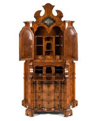 A Venetian Walnut Bureau Bookcase