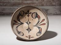 Cochiti Figural Pottery Pitcher and San Ildefonso Polychrome Basin