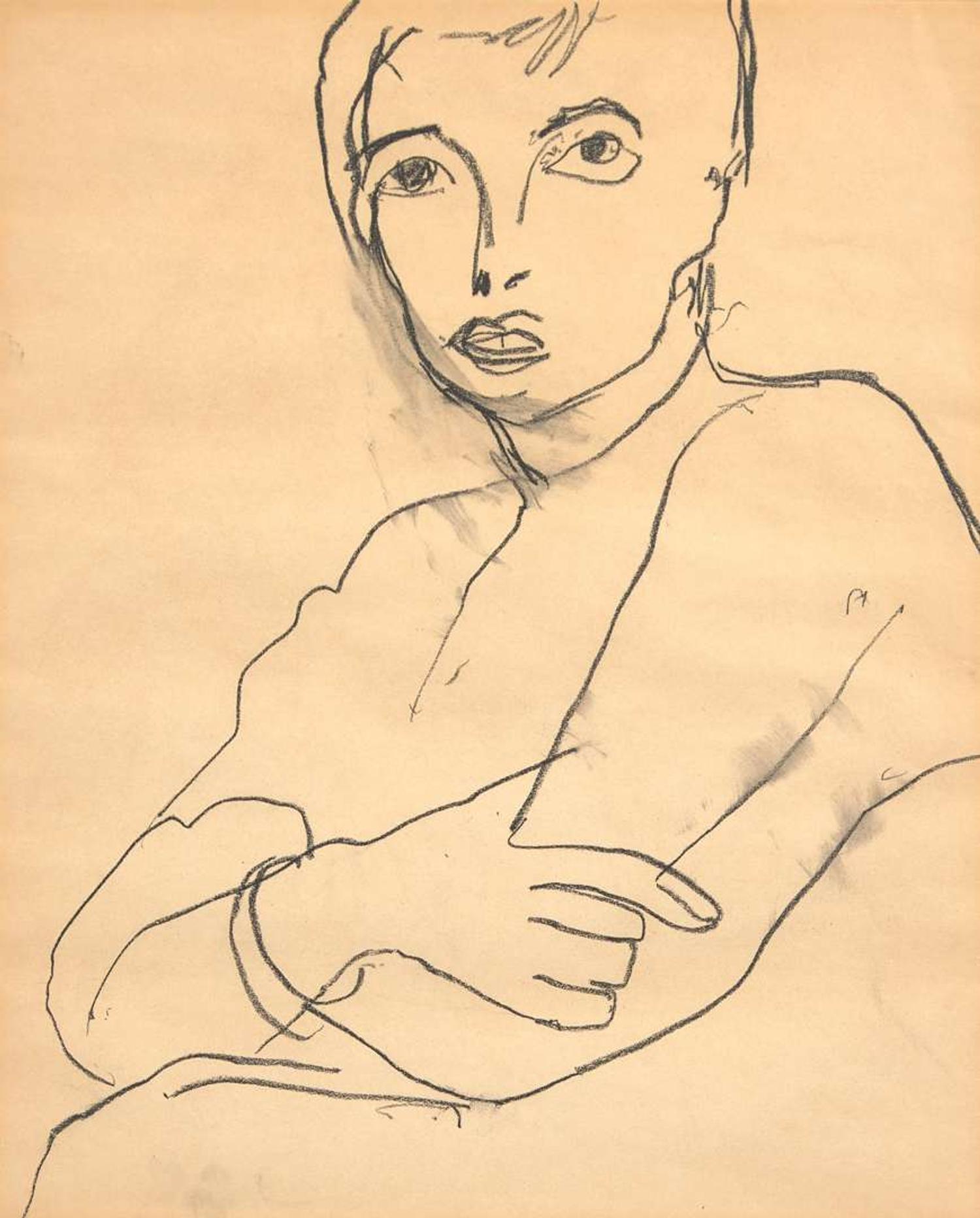 Richard Diebenkorn (American, 1922-1993) - Untitled (Woman with Crossed Arms)