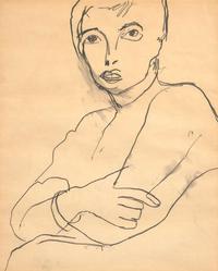 Richard Diebenkorn (American, 1922-1993) - Untitled (Woman with Crossed Arms)
