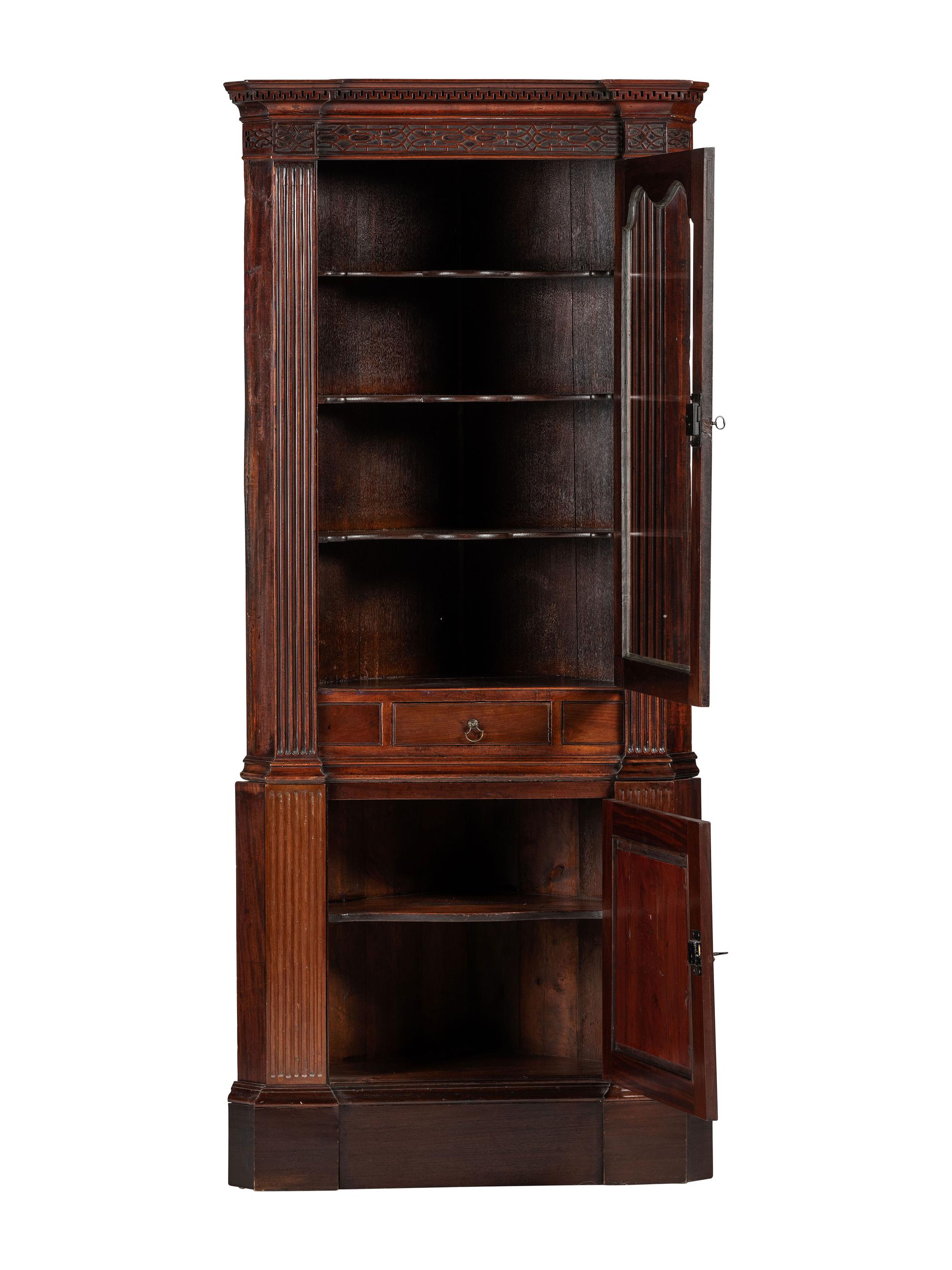 A George III Style Mahogany Corner Cabinet