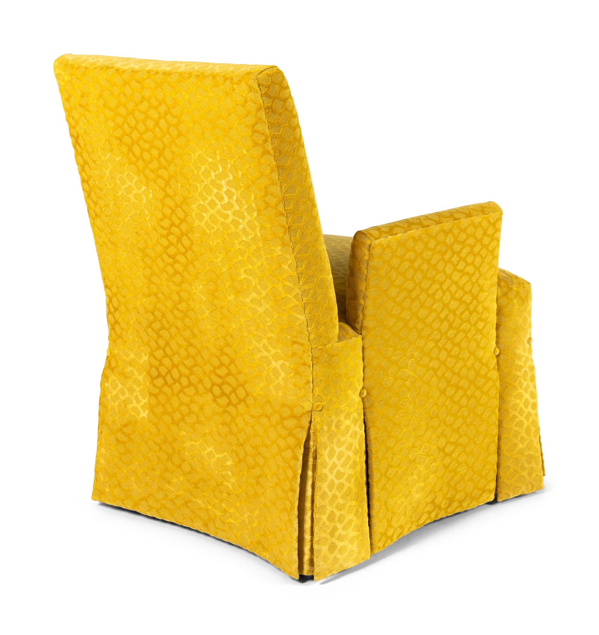 A Pair of George Smith La Rizza Armchairs with Custom Upholstery
