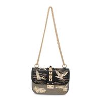 Valentino, Small Glam Lock Bag in Embroidered Leather