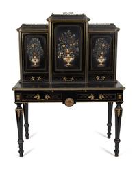 A Napoleon III Style Hardstone Inset and Gilt Bronze Mounted Bonheur du Jour — EARLY 20TH CENTURY