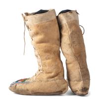 Cree Beaded Hide Boot Moccasins