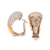 BICOLOR GOLD AND DIAMOND EARCLIPS