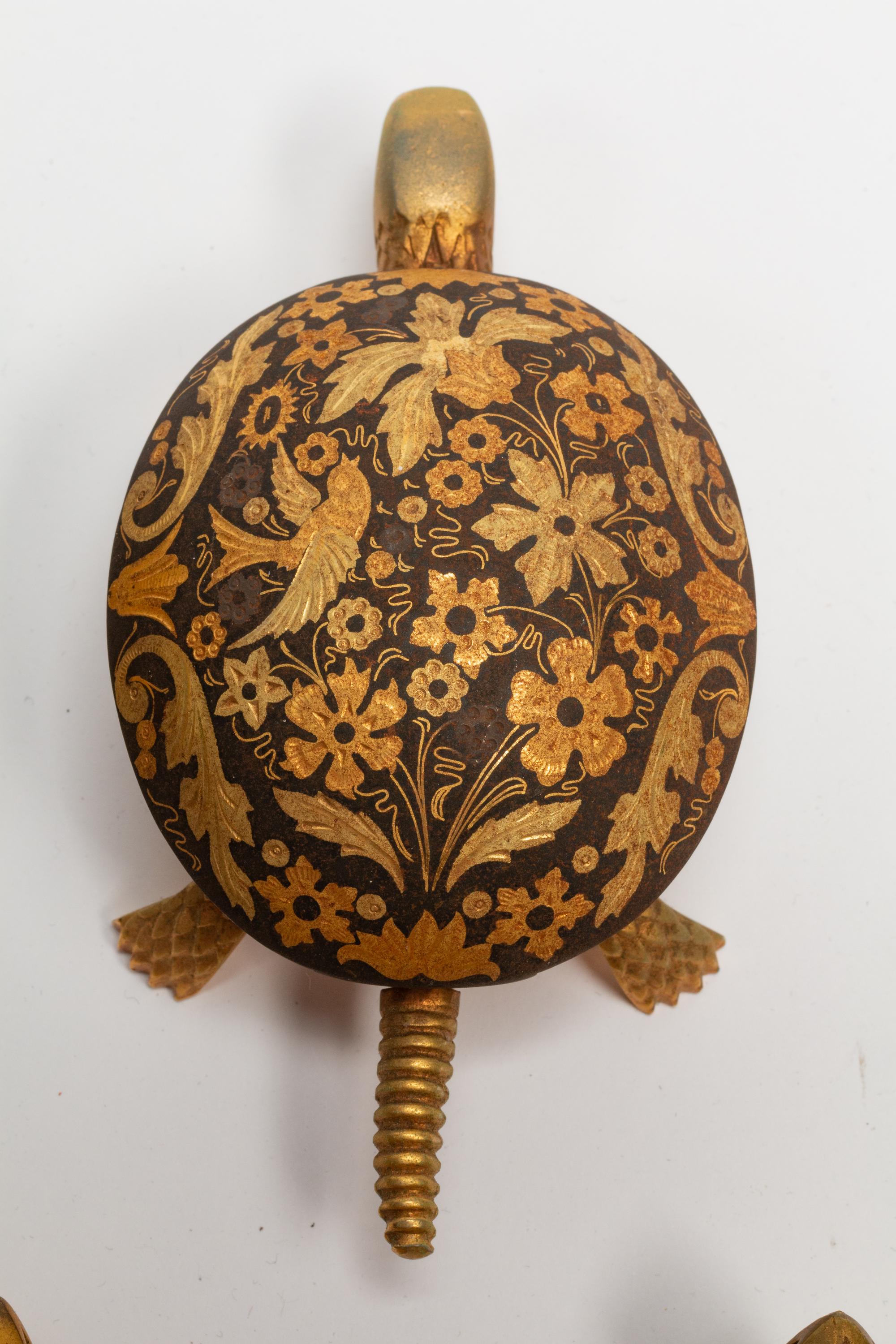 Eighteen Gilt Bronze Turtle Bell Pulls