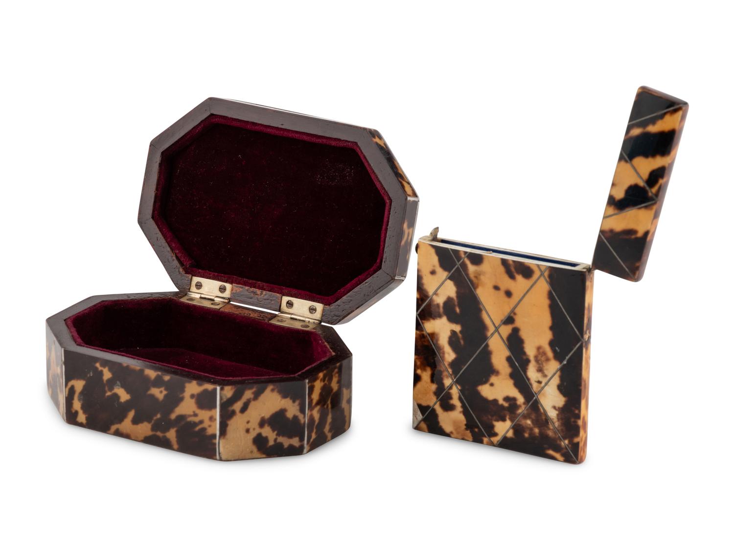 Two English Tortoise-Shell Mounted Articles