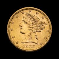 A 1900 Liberty Head $5 Gold Coin