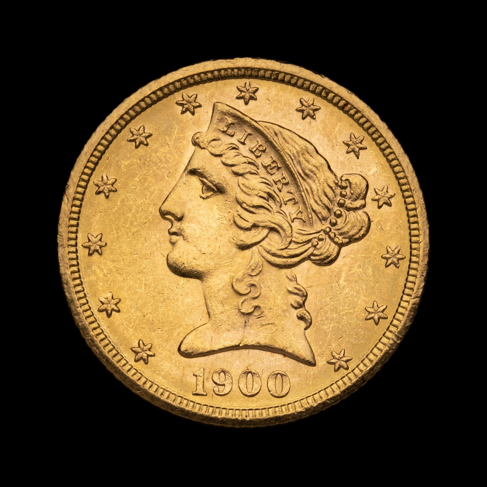A 1900 Liberty Head $5 Gold Coin