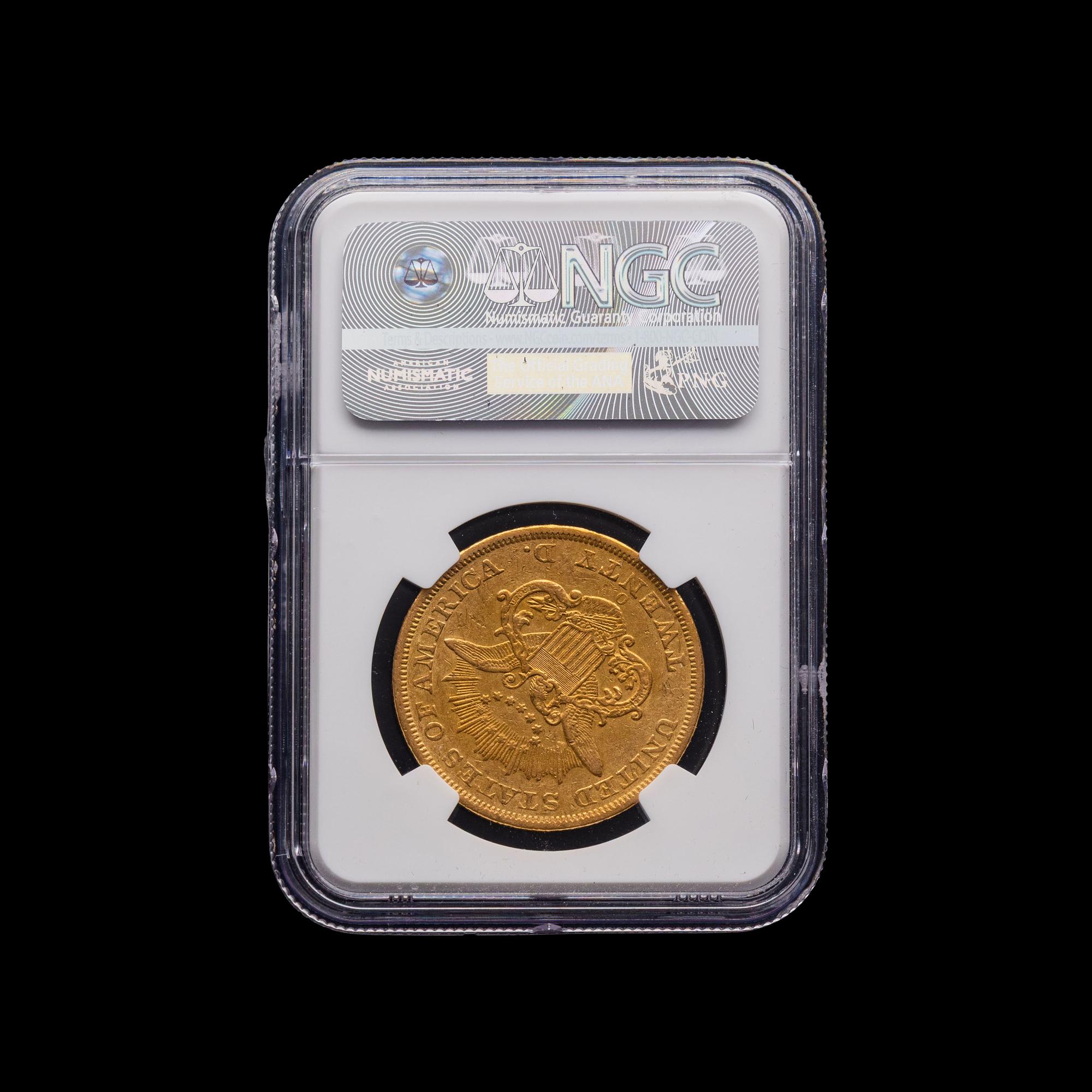 An 1850-O Liberty Head $20 Gold Coin [NGC XF 45+]