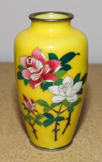 A Japanese Cloisonne Vase, Sato Height 6 1/4 inches.