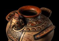 A Nicoya Polychrome Vulture Effigy Vessel