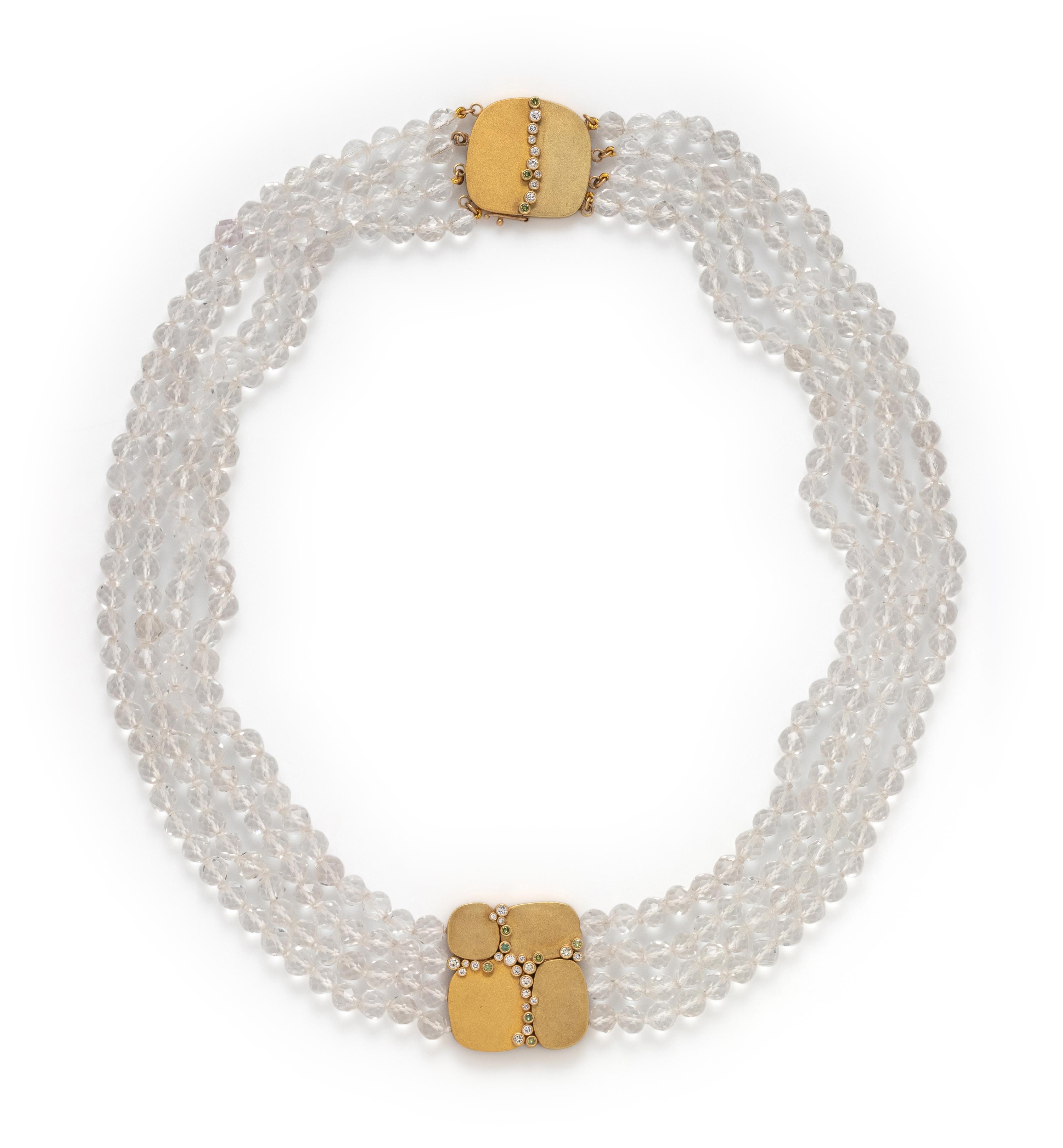 RENA KOOPMAN, ROCK CRYSTAL, DIAMOND AND COLORED DIAMOND NECKLACE