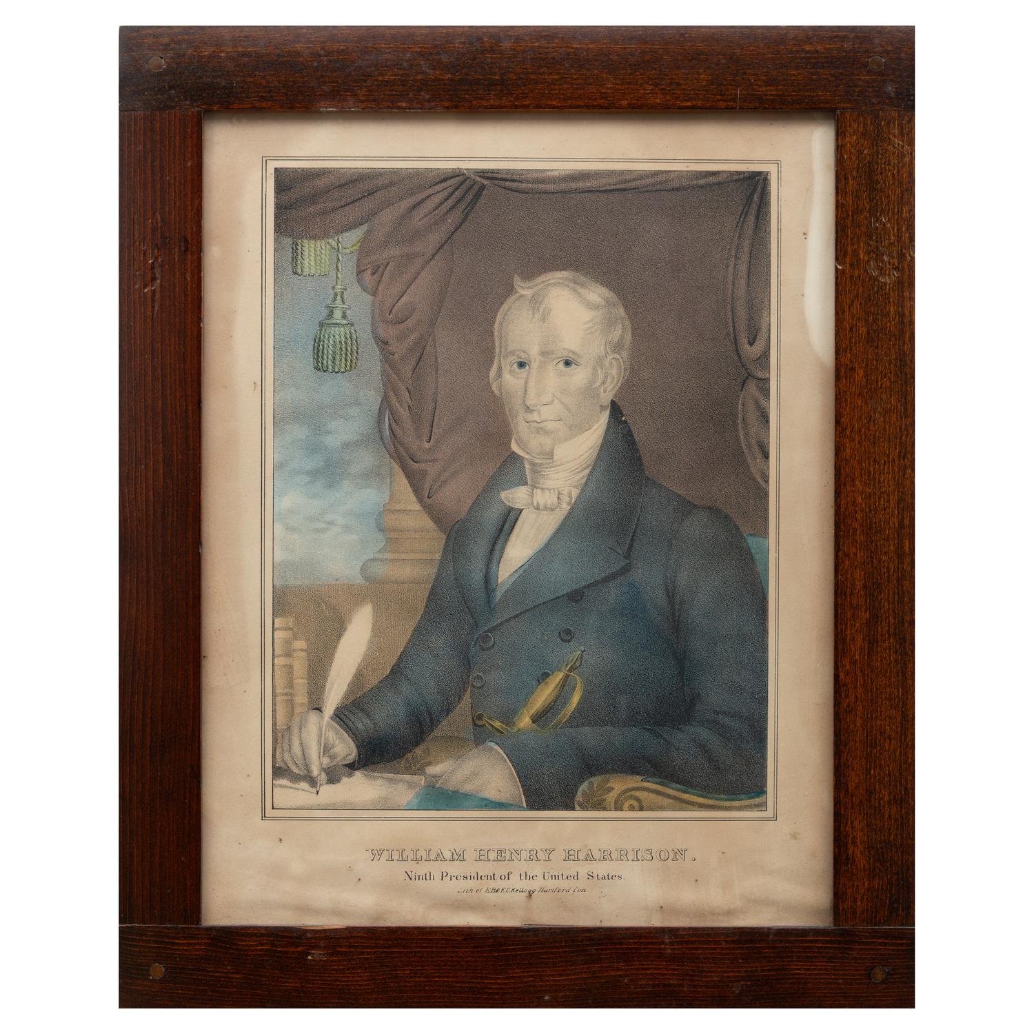 Eleven Framed Hand-Colored Lithographs of American Presidents