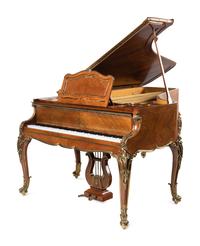 A Louis XV Style Gilt Bronze Mounted Kingwood, Bois Satiné, Mahogany and Marquetry Piano à Queue