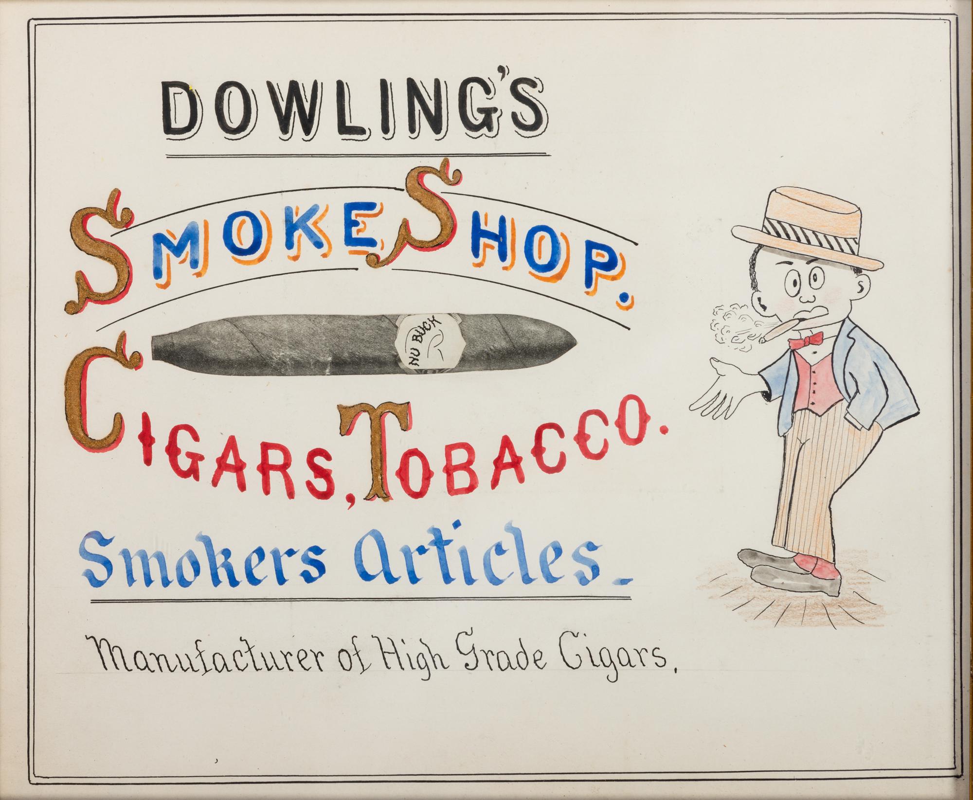 Five Framed Specialty Shop Advertising Hand Colored Prints and Watercolors