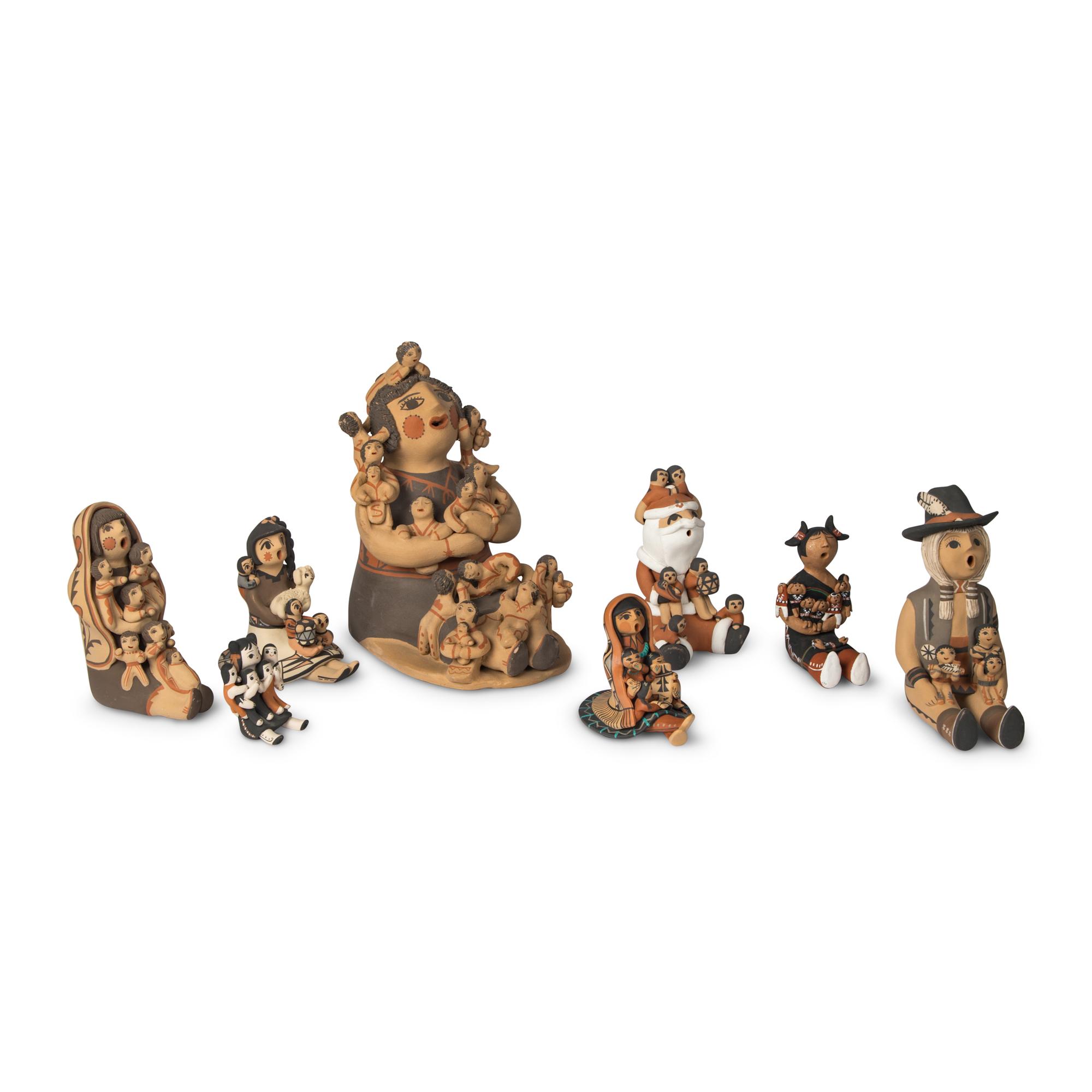 Collection of Pueblo Pottery Storytellers