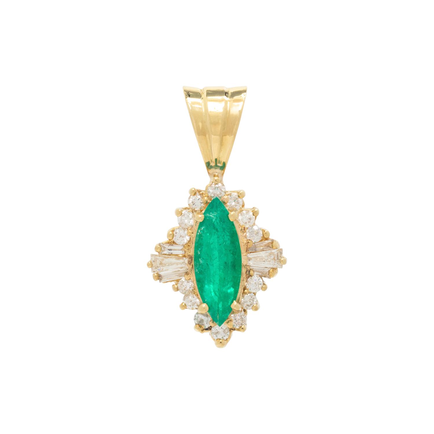 EMERALD AND DIAMOND PENDANT