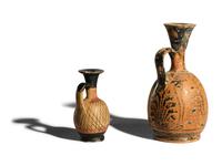 Two Apulian Black-Figured Squat Lekythoi