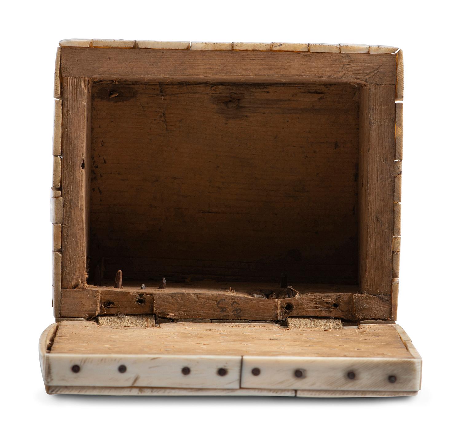 Iñupiaq Wood Box, with Bone Inlay