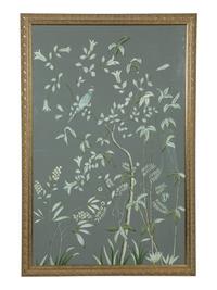A Chinese Hand Painted Silk Wallpaper Panel — 20TH CENTURY