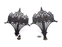 A Pair of Chinese Chippendale Style Mahogany Brackets
