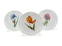 A Set of Twelve Anna Weatherly Hand-Painted Botanical Plates — 20TH CENTURY