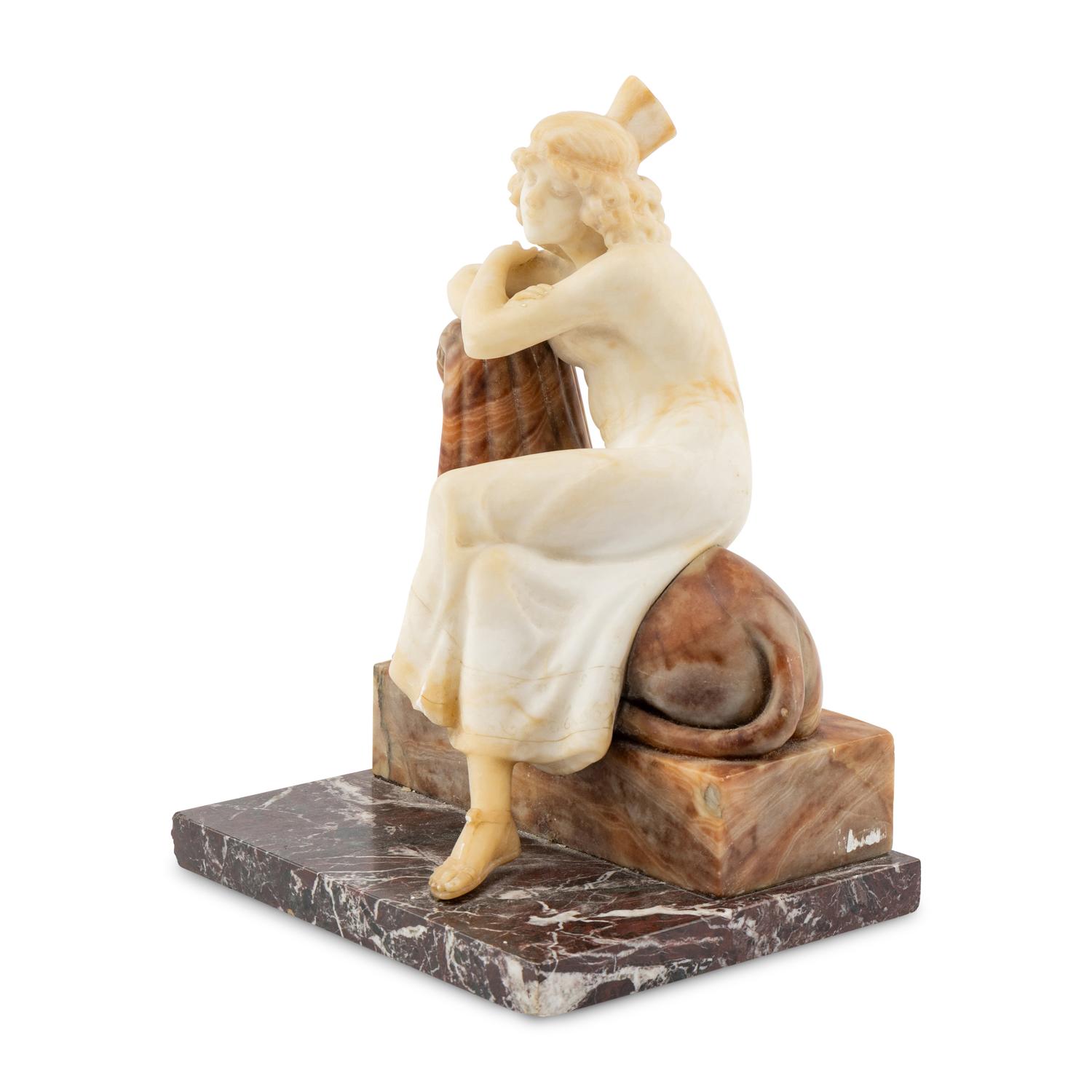 An Italian Alabaster and Marble Figural Group