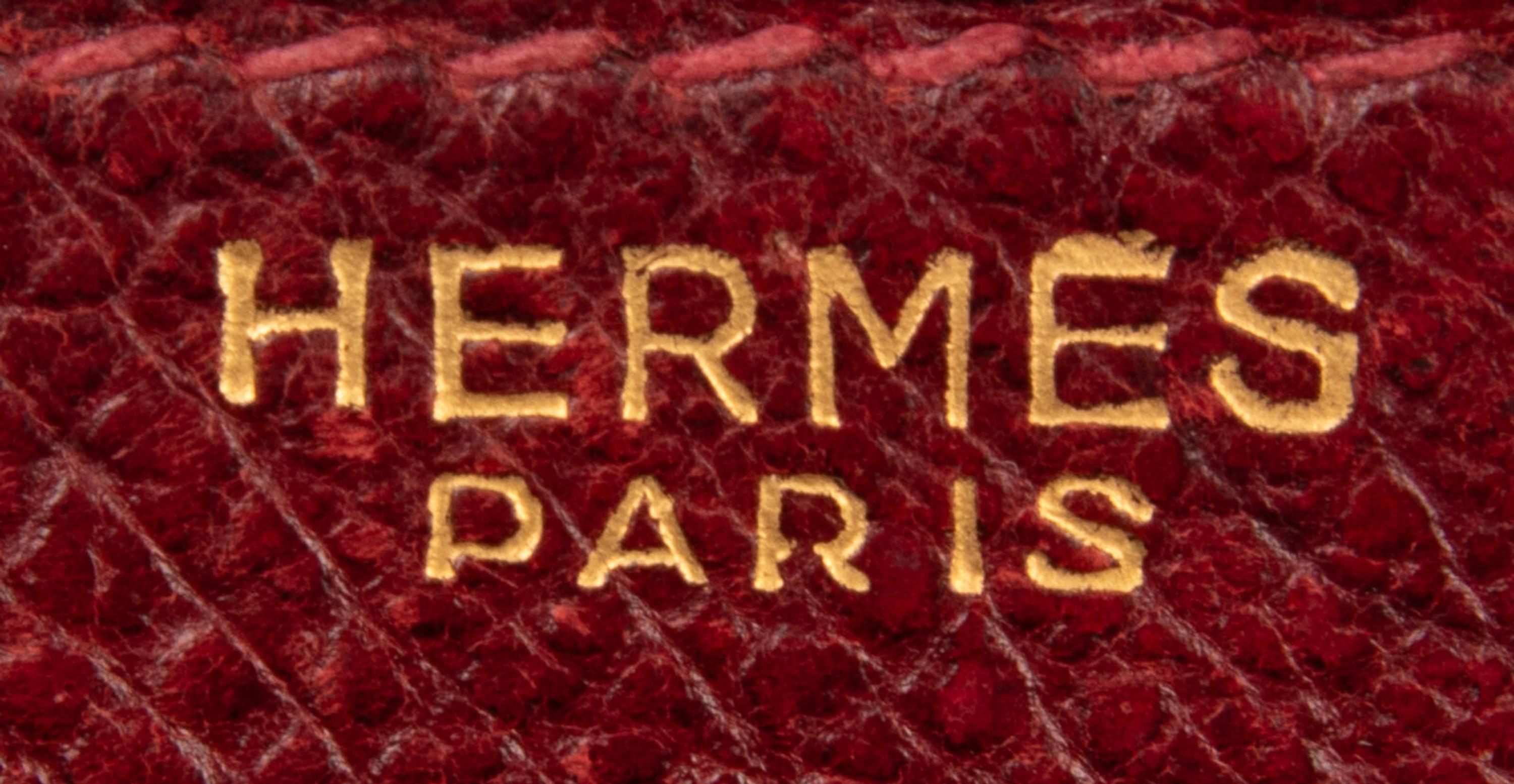 Hermès, Burgundy Leather Briefcase