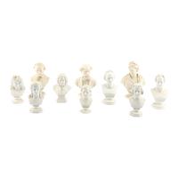 A Collection of Ten Parian Ware Portrait Busts