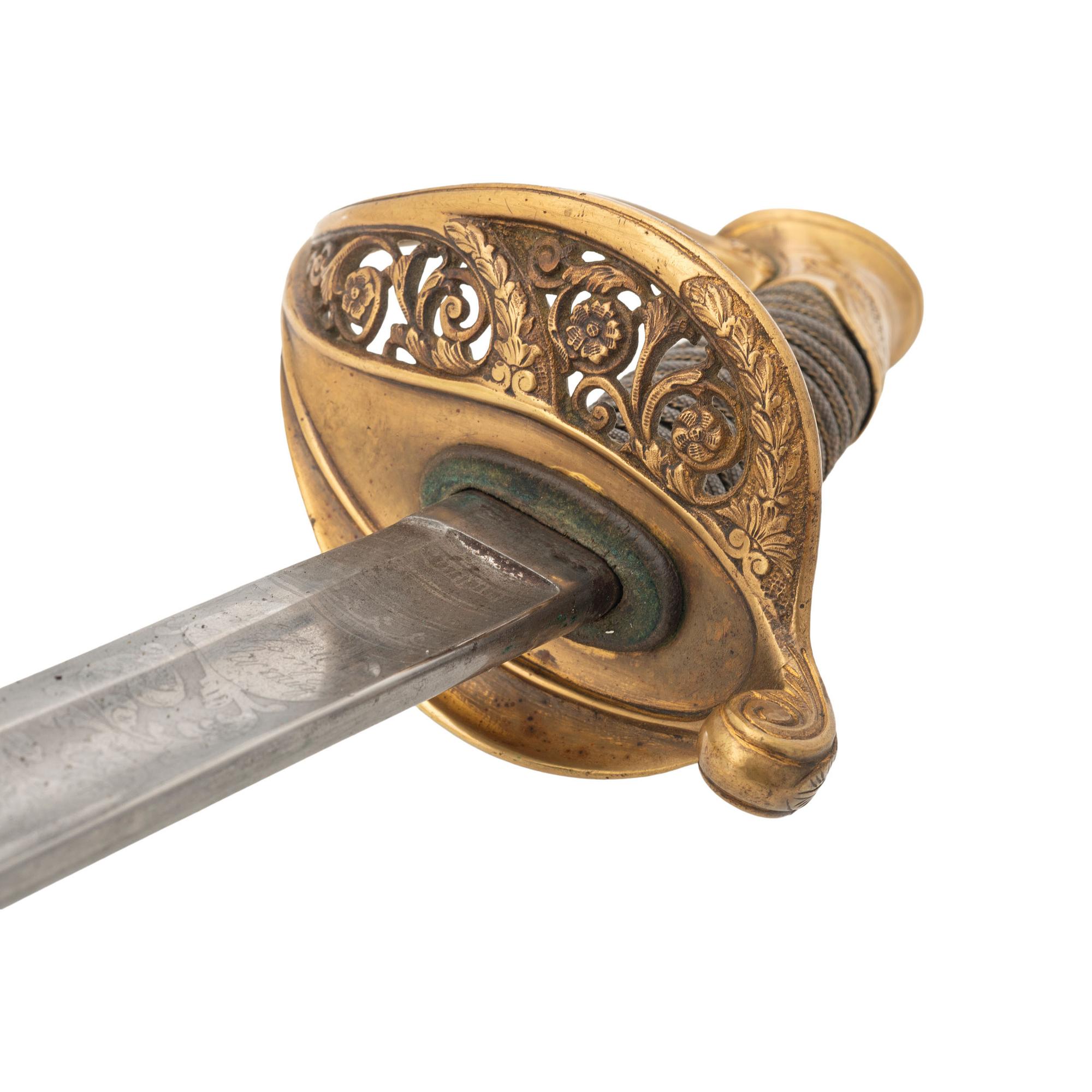 Ames Model 1850 Foot Officers Sword Presented to Capt. David Lamb - 31st New York Volunteers