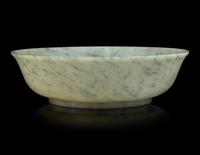 A Greyish Celadon Jade 'Lotus' Bowl
