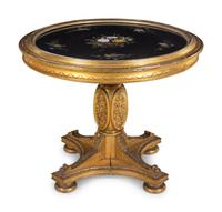 An Italian Giltwood Pietra Dura Center Table