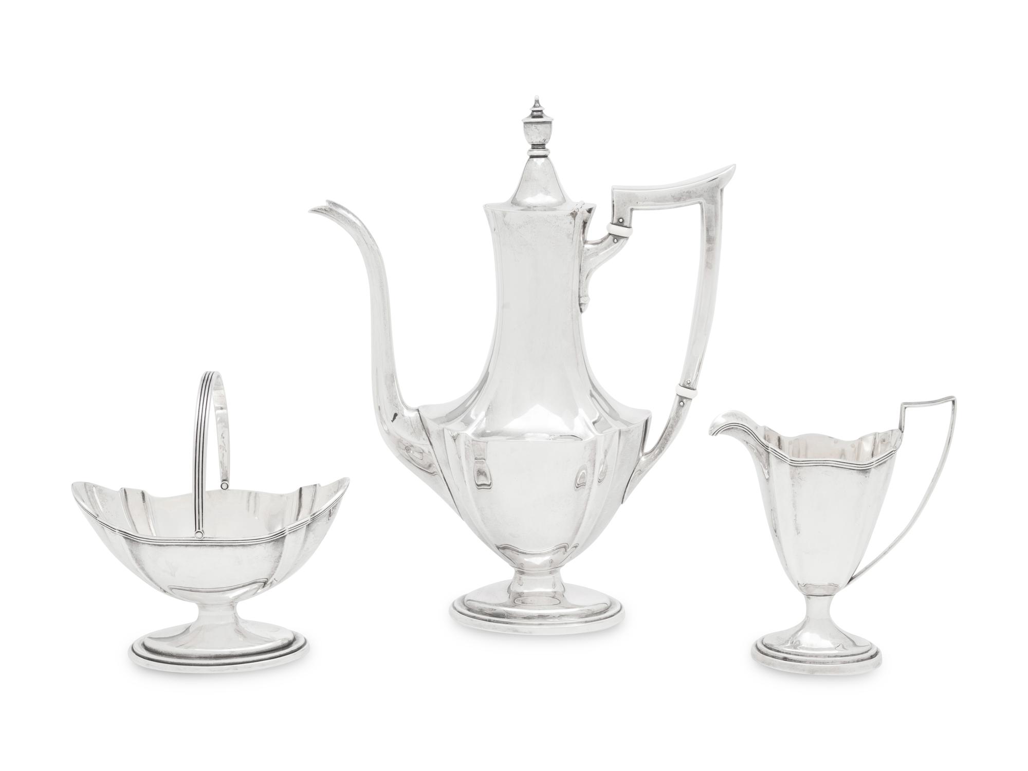 An American Silver Three-Piece Coffee Service