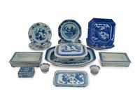 A Collection of Chinese Export Blue and White Porcelain Wares — 19TH/20TH CENTURY