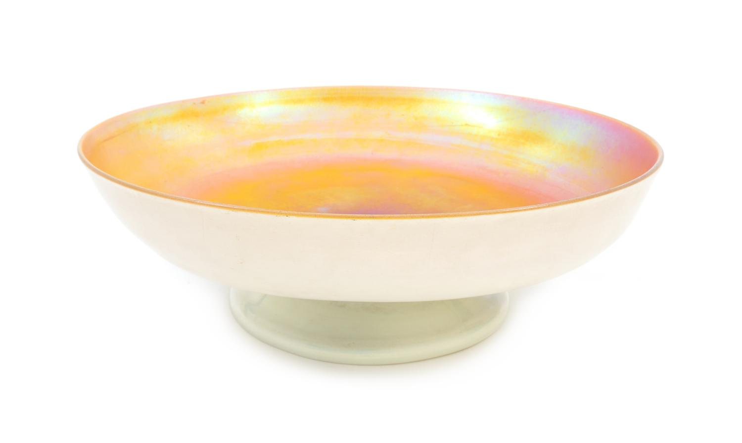 A Quezal Iridescent Glass Bowl Diameter 15 1/3 inches.