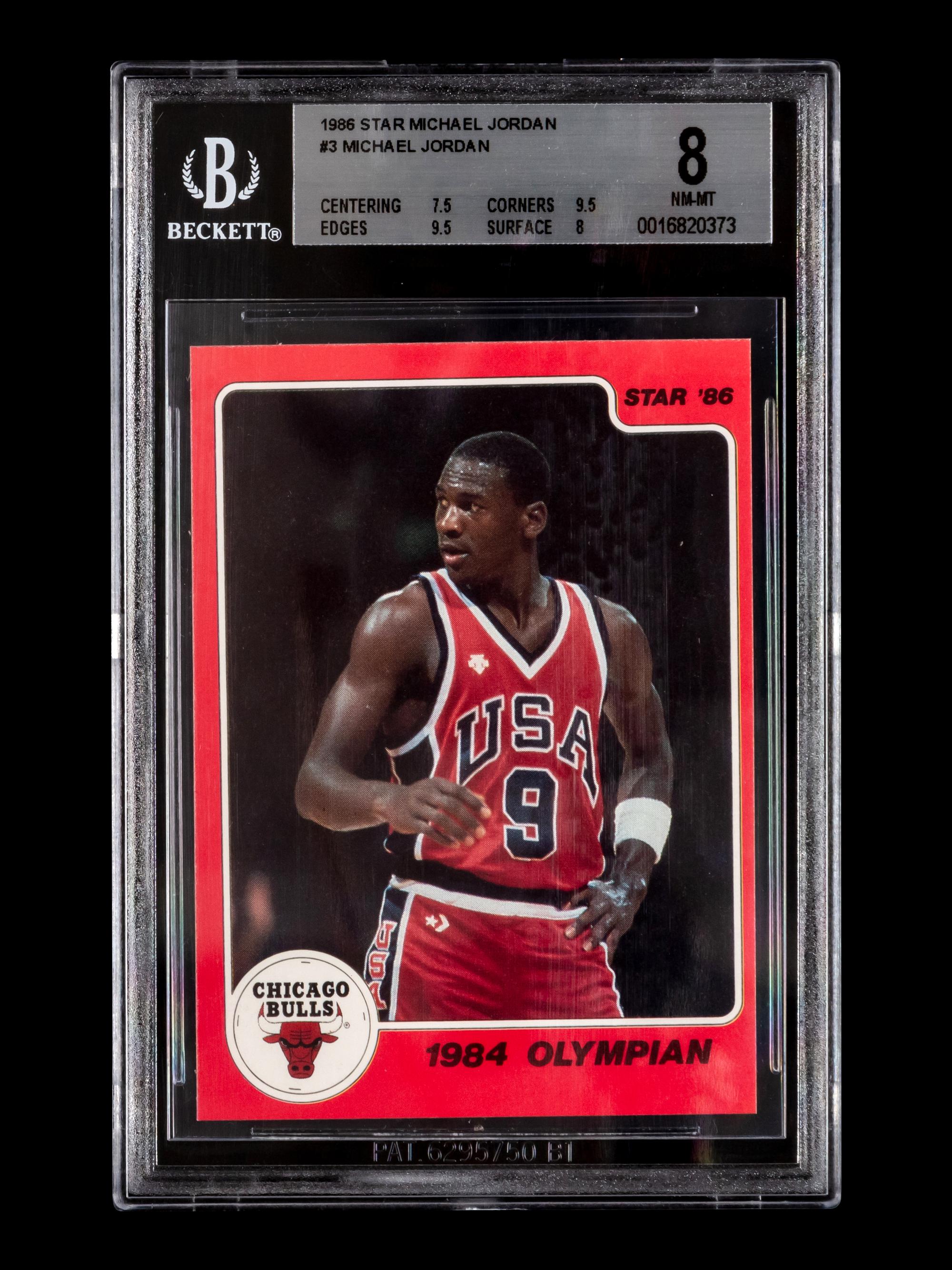 A 1986 Star Michael Jordan Set 1984 Olympian Card No. 3 (BGS 8 NM-MT)