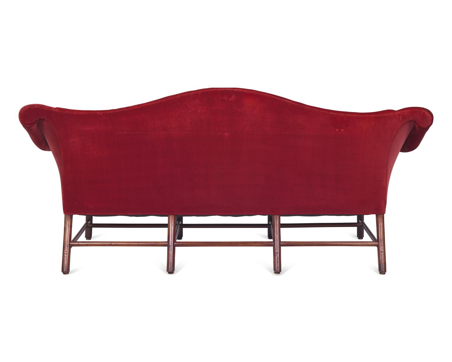 A George III Camel-Back Upholstered Sofa