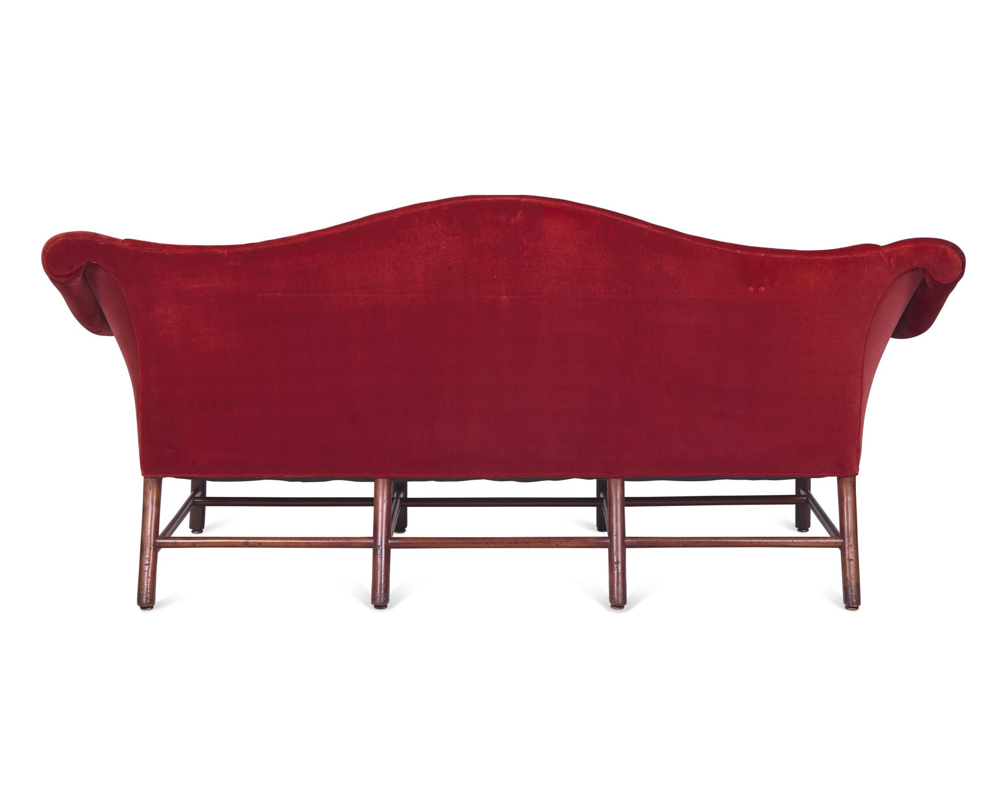 A George III Camel-Back Upholstered Sofa