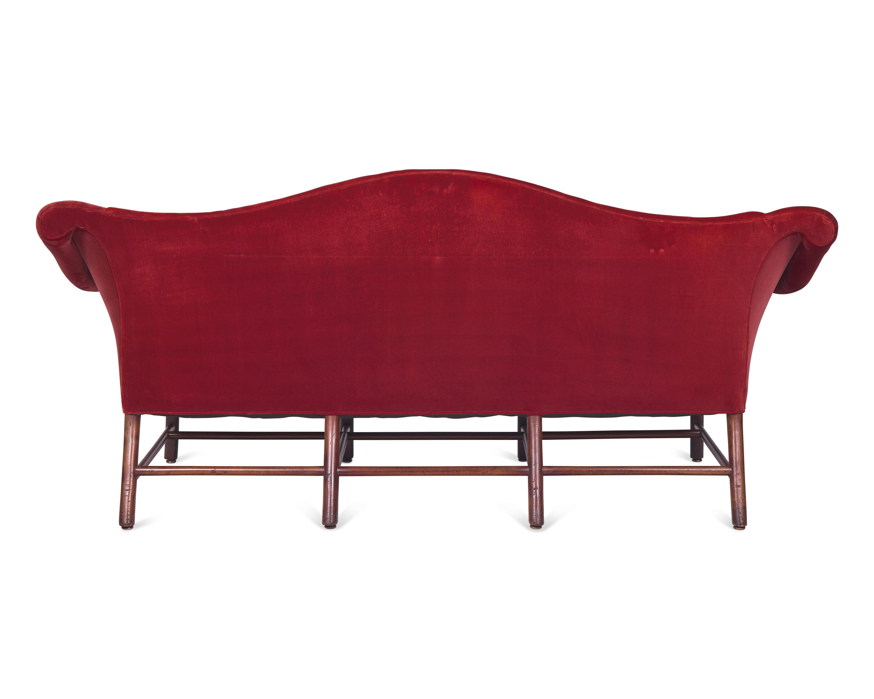 A George III Camel-Back Upholstered Sofa