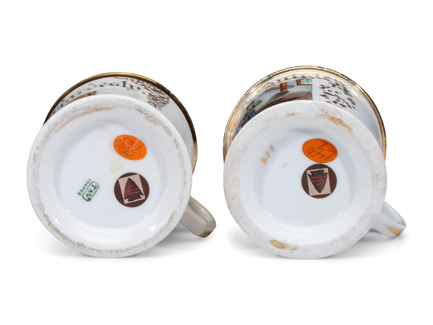 Two Porcelain Occupational Shaving Mugs