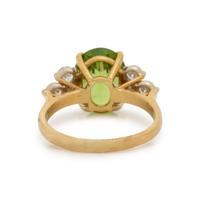 YELLOW GOLD, PERIDOT, AND DIAMOND RING