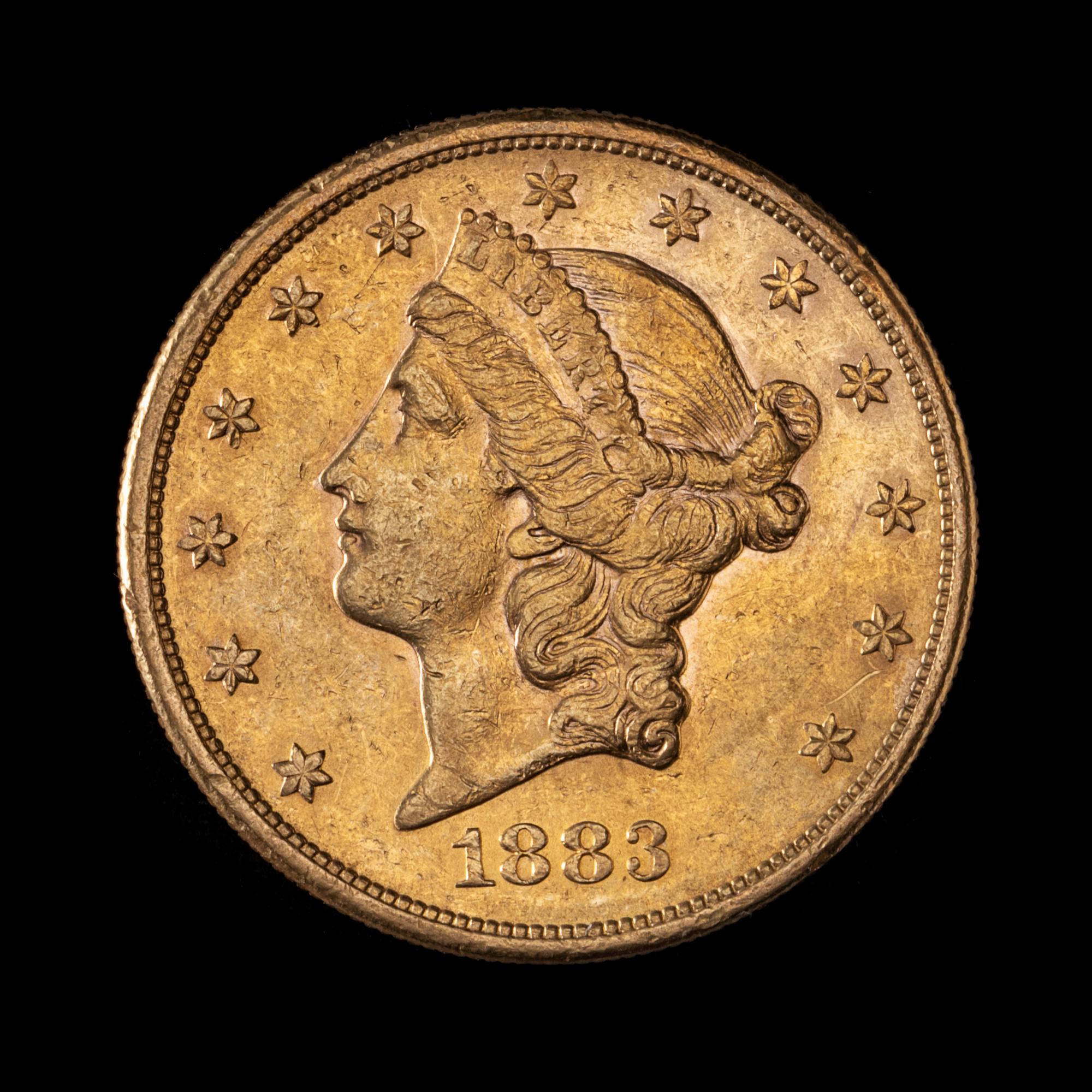 A United States 1883-S Liberty Head $20 Gold Coin