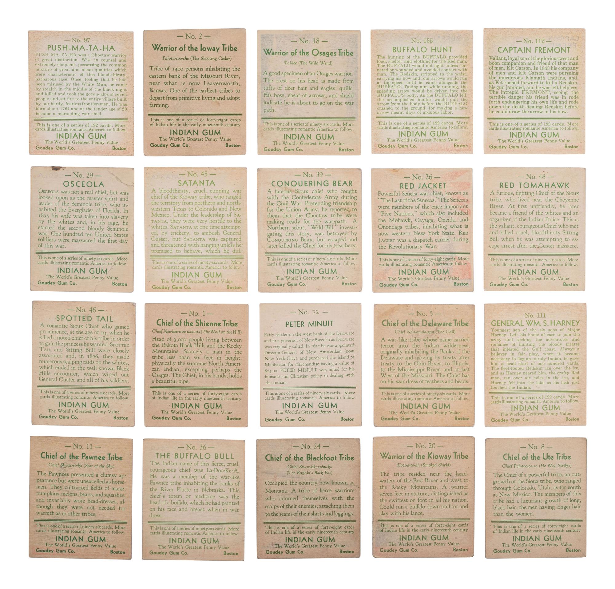 [NATIVE AMERICANS]. 180+ items, incl. RPPCs & "Indian Chewing Gum" cards.